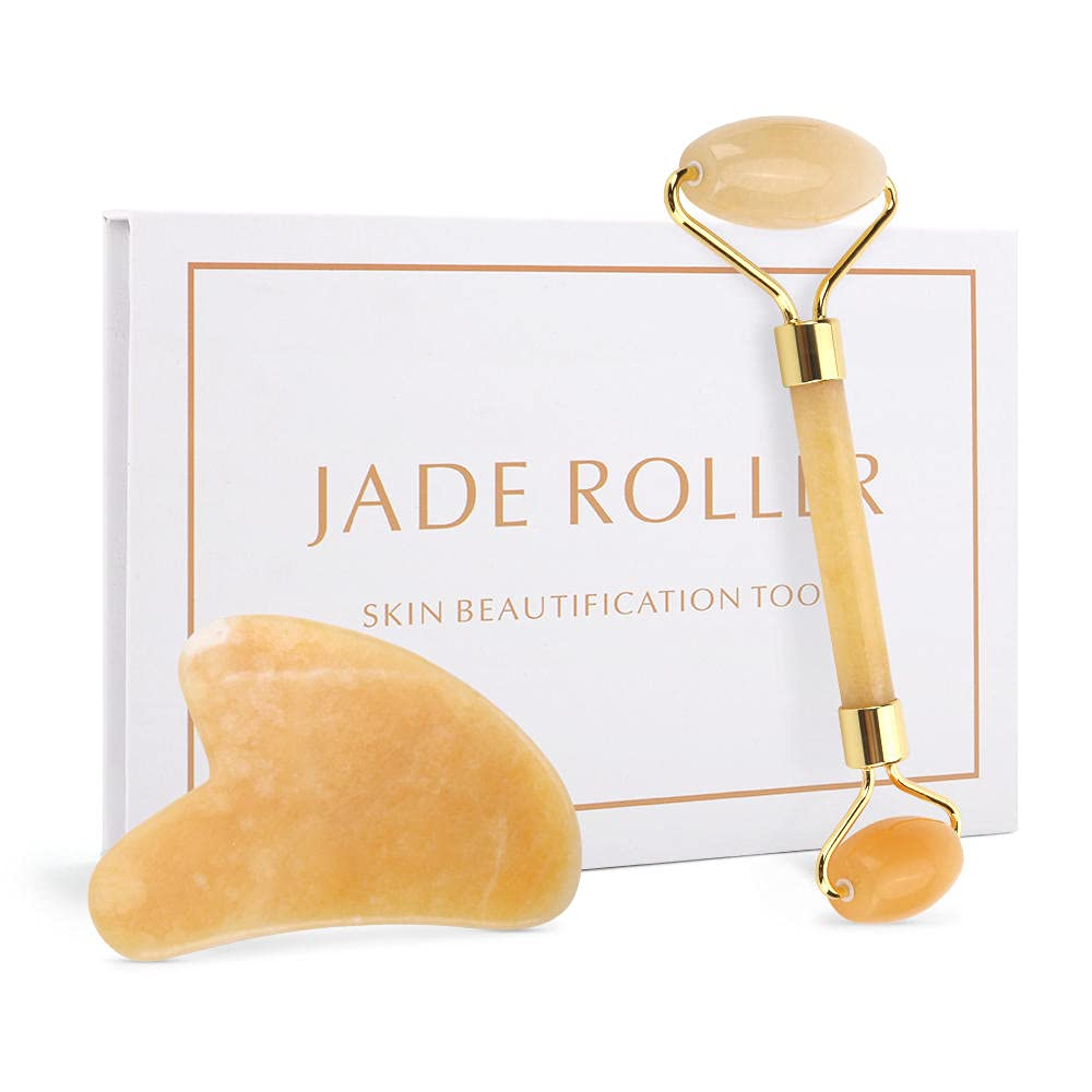 Jade Roller Gua Sha Set - (Persian Orange)